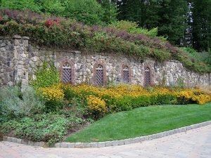 brick wall - stone wall - landscaping
