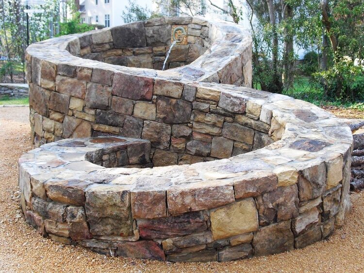 stone masonry - stone outdoor firepit