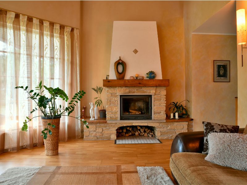 Fireplace changes that modernize a room with updated masonry and mantel details in madison alabama
